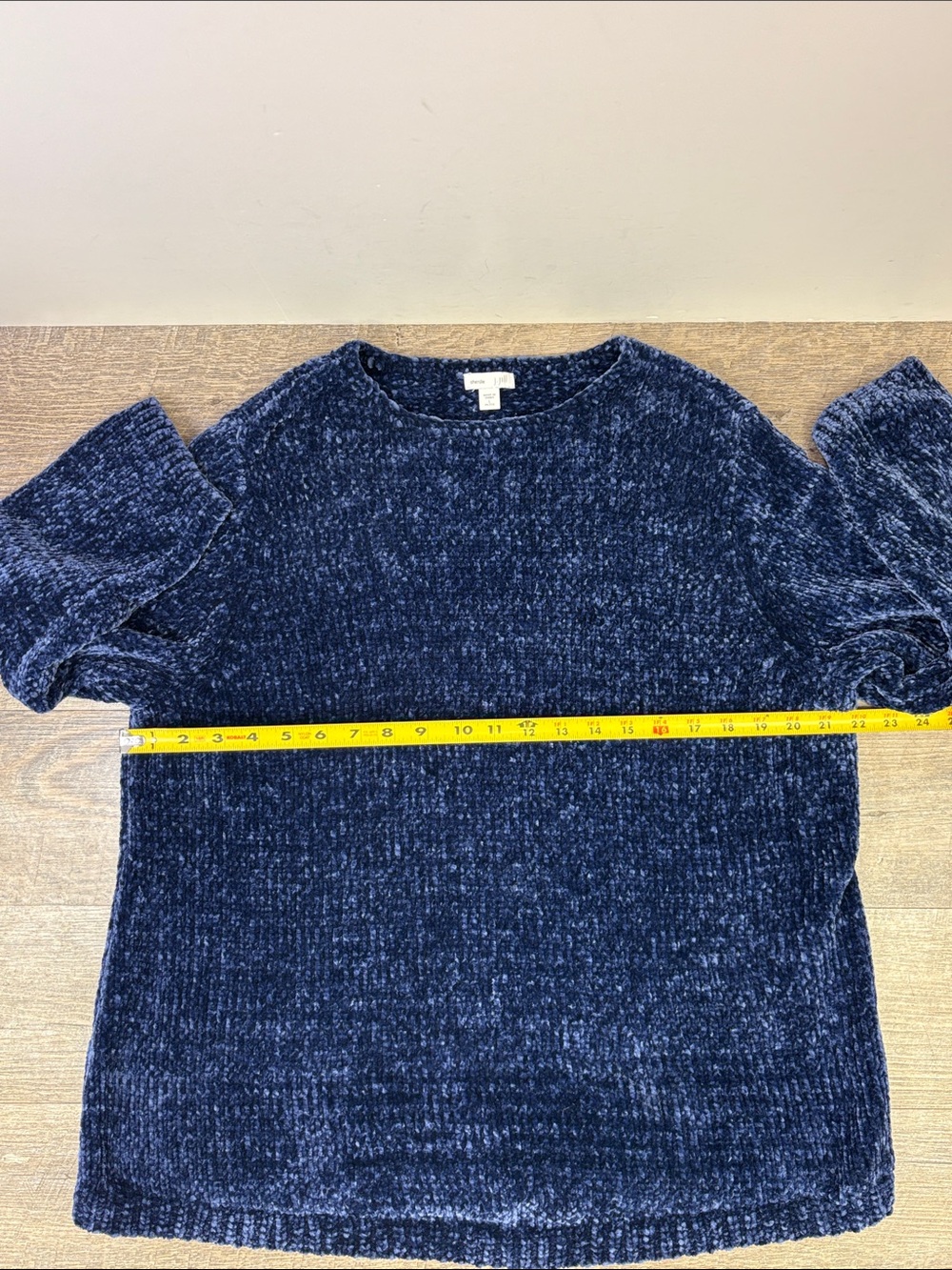 J. Jill Chenille Navy Blue Sweater & Matching Neck Roll Petite Large LP - Picture 8 of 9